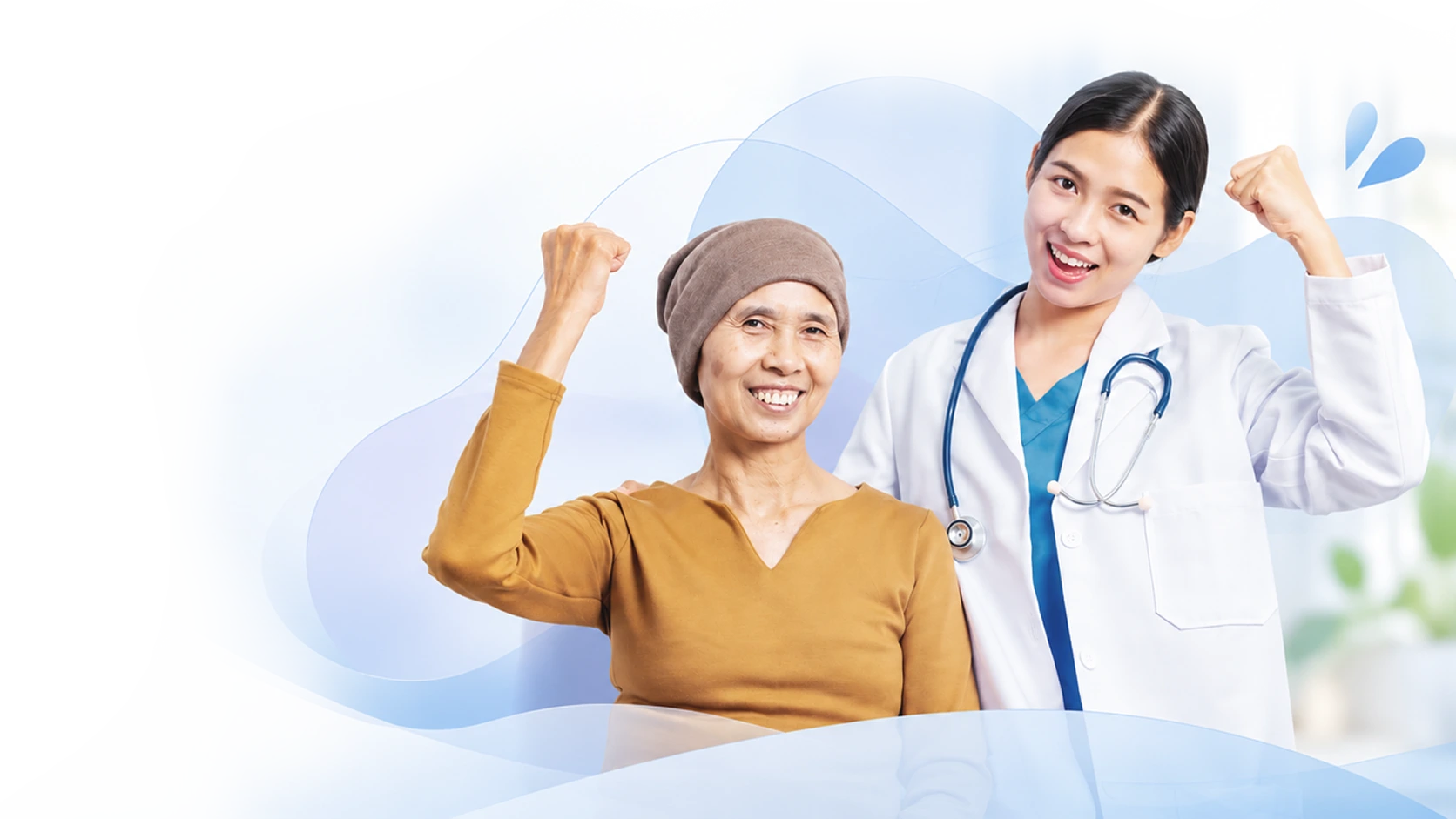 Patient and healthcare professional sharing a supportive moment